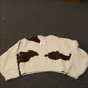 Zara Kids Cream and Brown Sweater